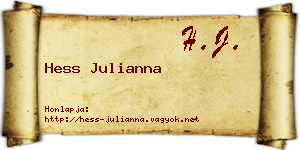 Hess Julianna névjegykártya
